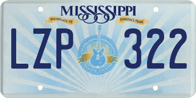 MS license plate LZP322