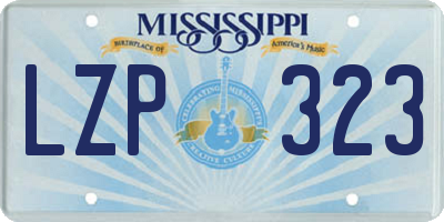MS license plate LZP323