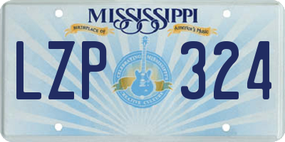 MS license plate LZP324