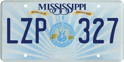 MS license plate LZP327