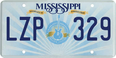 MS license plate LZP329