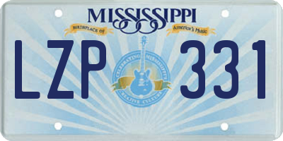 MS license plate LZP331