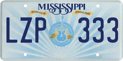 MS license plate LZP333