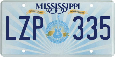MS license plate LZP335
