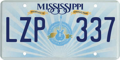 MS license plate LZP337