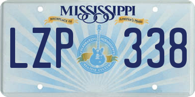 MS license plate LZP338