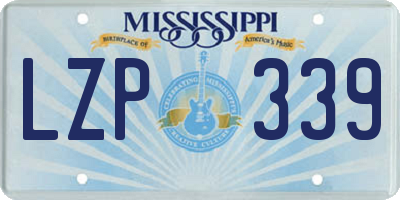 MS license plate LZP339
