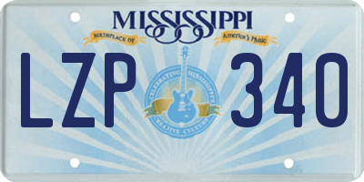 MS license plate LZP340