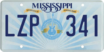 MS license plate LZP341