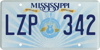 MS license plate LZP342