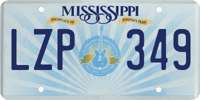 MS license plate LZP349