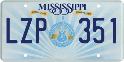 MS license plate LZP351