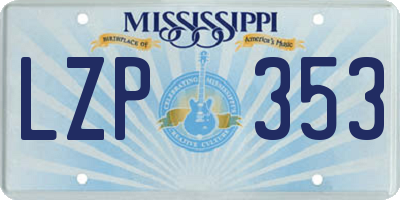 MS license plate LZP353