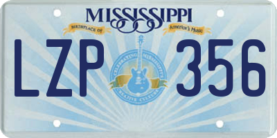 MS license plate LZP356