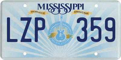 MS license plate LZP359
