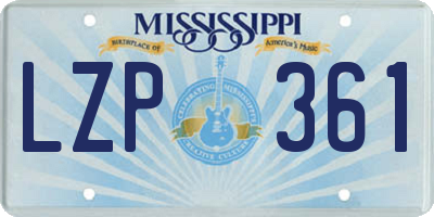 MS license plate LZP361