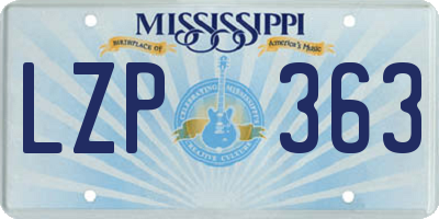 MS license plate LZP363