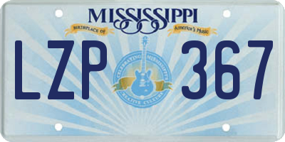 MS license plate LZP367