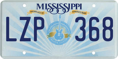 MS license plate LZP368