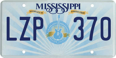 MS license plate LZP370