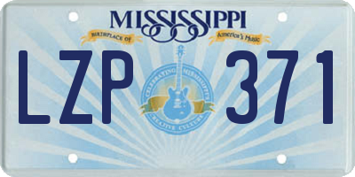 MS license plate LZP371