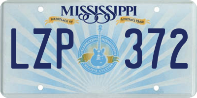 MS license plate LZP372