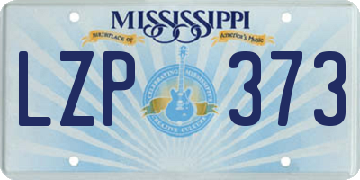 MS license plate LZP373