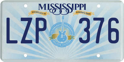 MS license plate LZP376