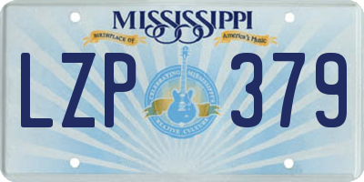 MS license plate LZP379
