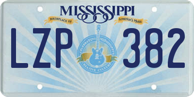 MS license plate LZP382