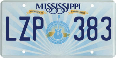 MS license plate LZP383