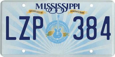 MS license plate LZP384