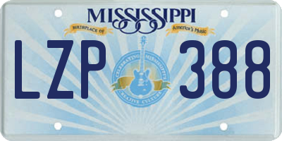 MS license plate LZP388