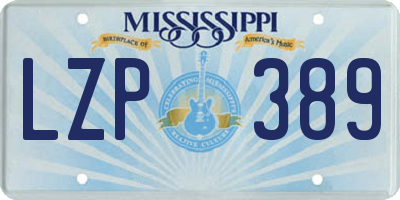 MS license plate LZP389