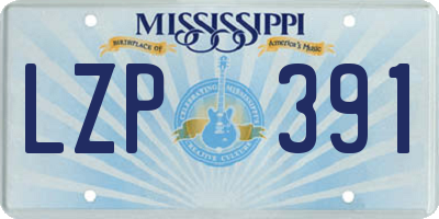 MS license plate LZP391