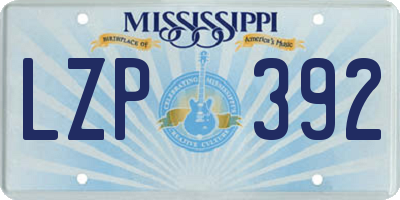 MS license plate LZP392