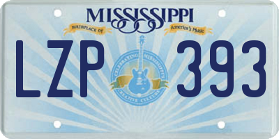 MS license plate LZP393