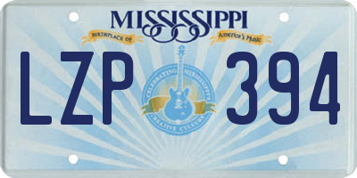 MS license plate LZP394