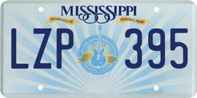 MS license plate LZP395