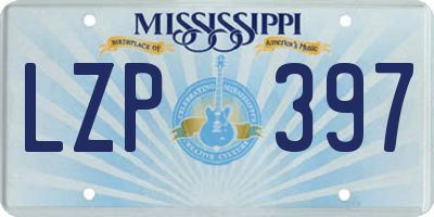 MS license plate LZP397