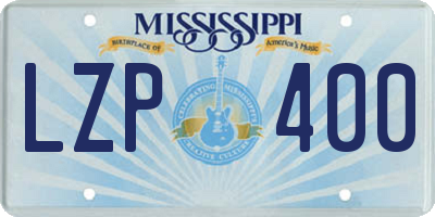 MS license plate LZP400