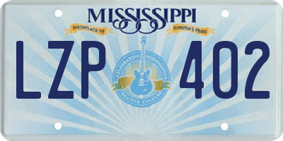 MS license plate LZP402