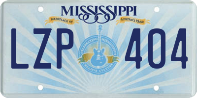 MS license plate LZP404