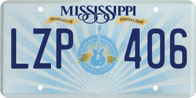 MS license plate LZP406