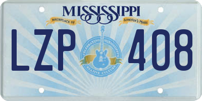 MS license plate LZP408