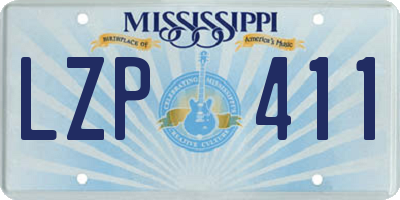 MS license plate LZP411