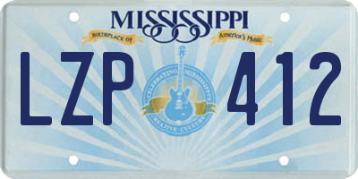 MS license plate LZP412