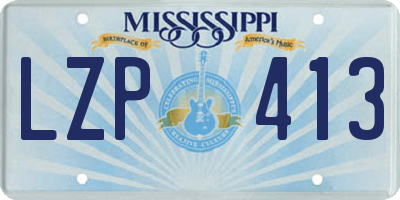 MS license plate LZP413