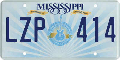 MS license plate LZP414
