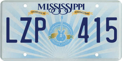 MS license plate LZP415